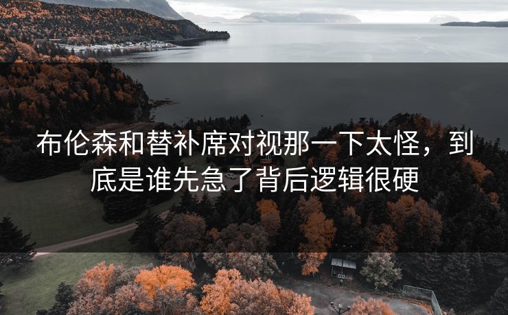 布伦森和替补席对视那一下太怪，到底是谁先急了背后逻辑很硬