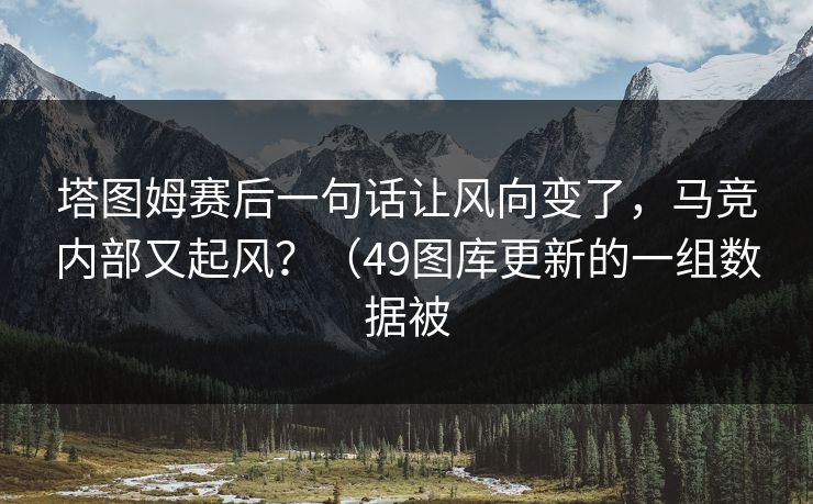 塔图姆赛后一句话让风向变了，马竞内部又起风？（49图库更新的一组数据被